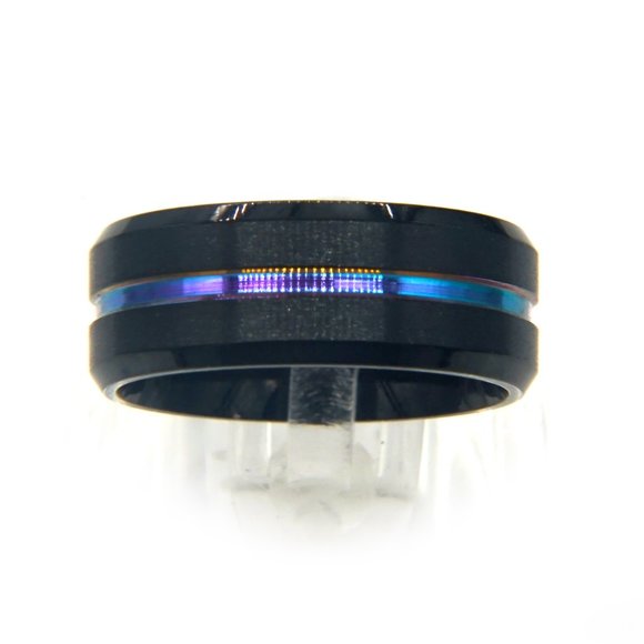 Black men's ring with neon multi colors. - Picture 3 of 3